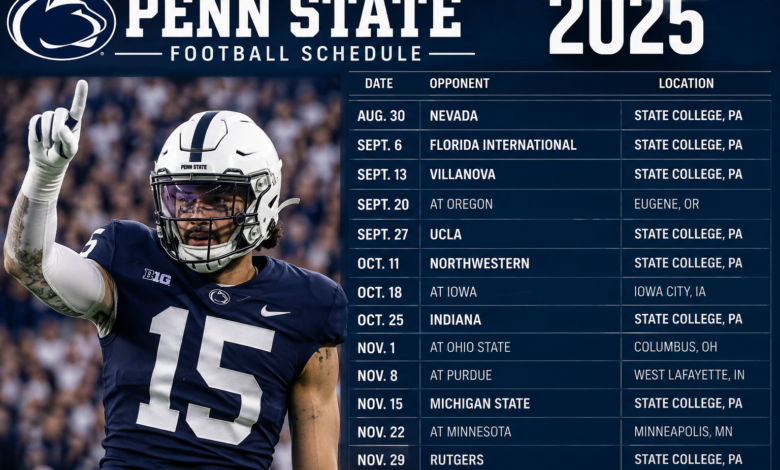 Penn State Football Schedule 2025