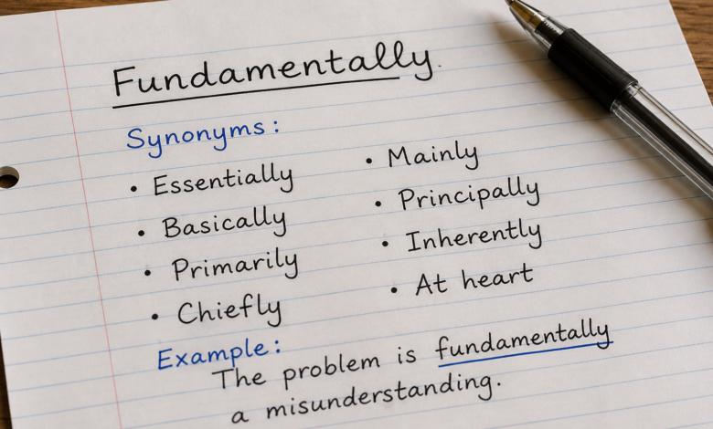 Fundamentally Synonym