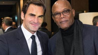 Roger Federer and Samuel L Jackson