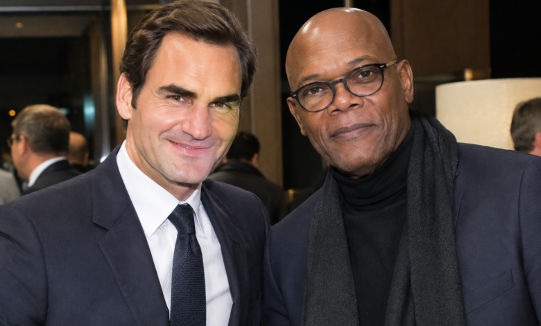 Roger Federer and Samuel L Jackson