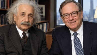 Albert Einstein and Mort Zuckerman