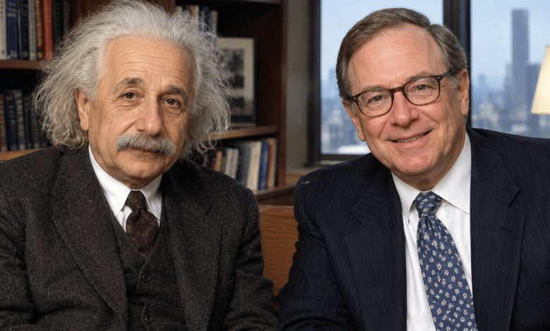 Albert Einstein and Mort Zuckerman